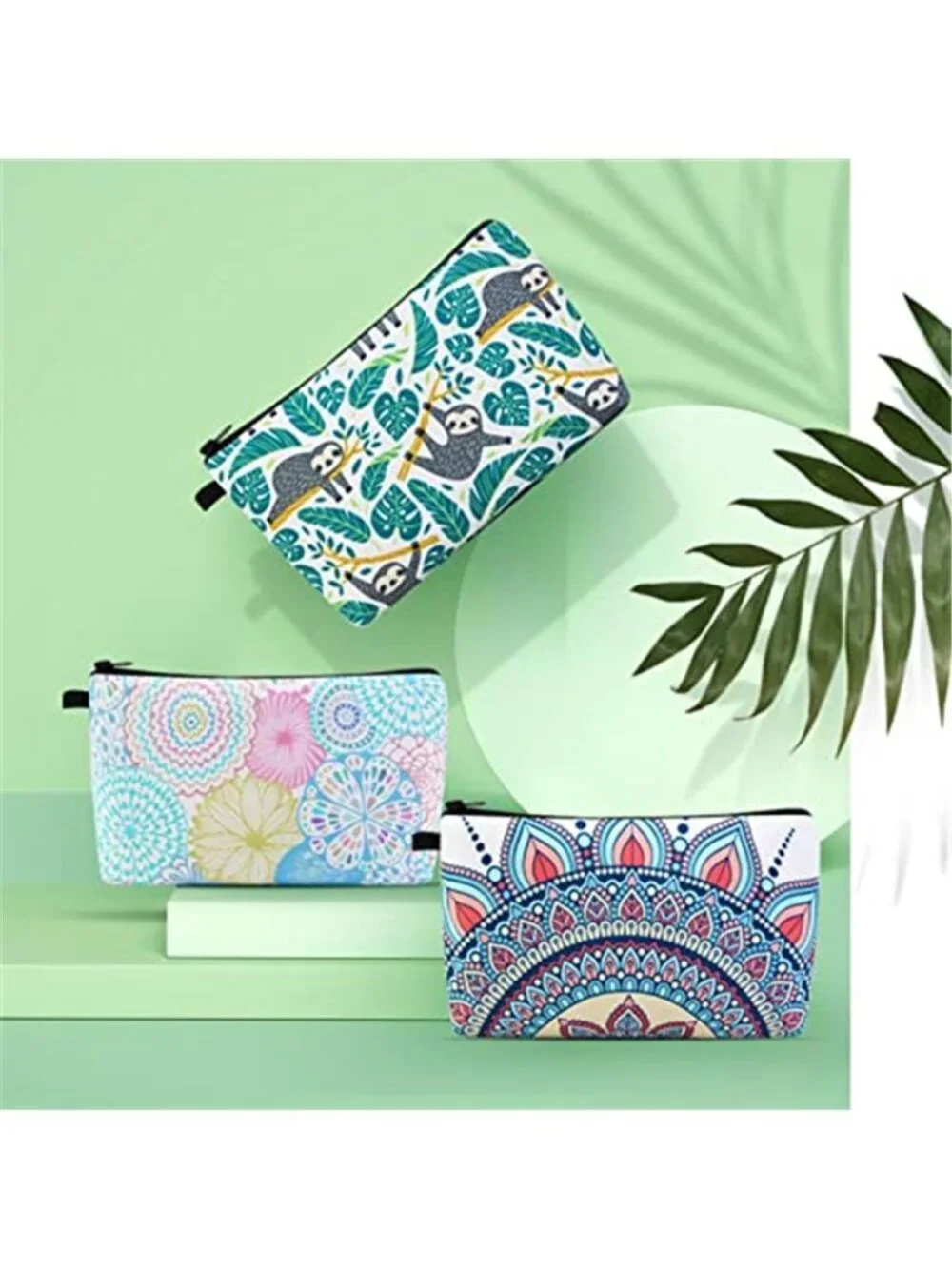 Makeup Bag 3 Styles Portable Travel Cosmetic Bag for Women Flower